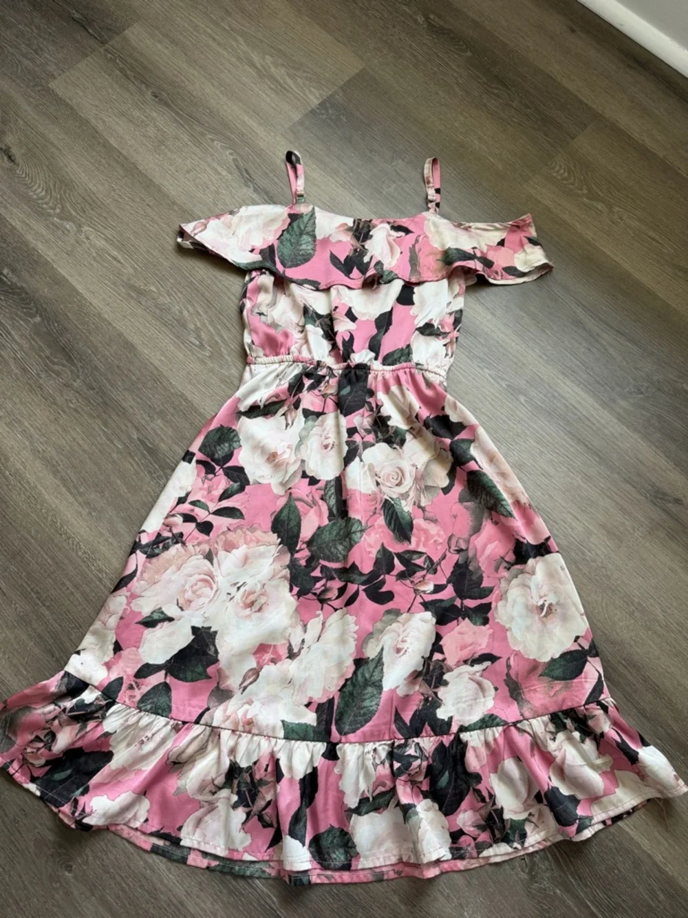 The Children's Place Big Girls' Floral Satin Dress - Picture 5 of 6